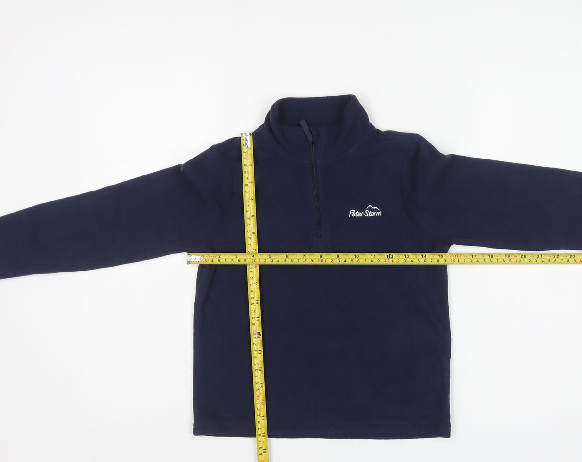 Peter Storm Boys Blue 7-8 Years Half Zip Fleece Sweatshirt