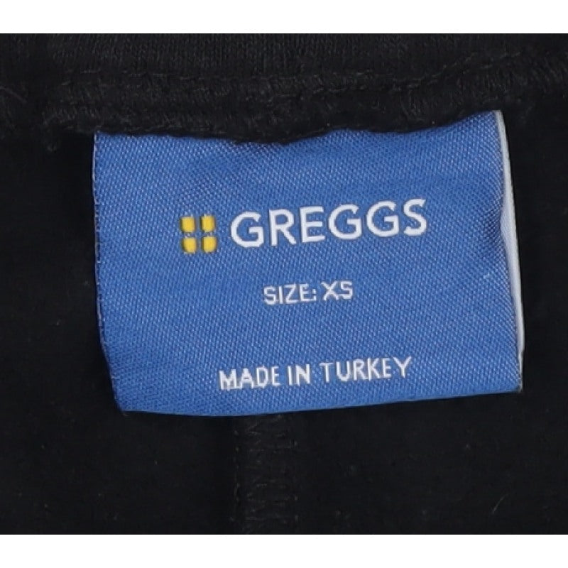 Greggs Men's Black XS Sweat Shorts Drawstring Logo Pockets