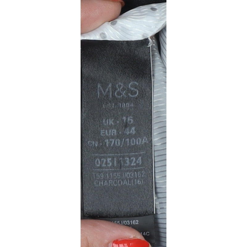 Marks and Spencer Women Black UK 16 Tailored Single-Breasted Blazer