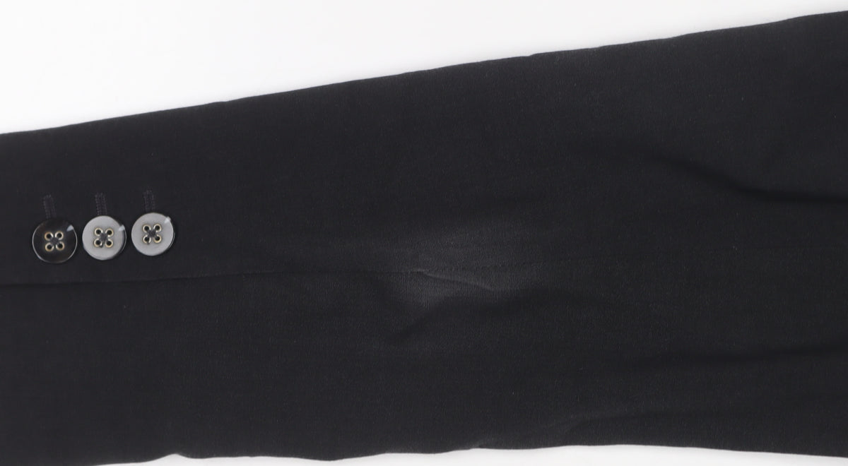 Marks and Spencer Women Black UK 16 Tailored Single-Breasted Blazer