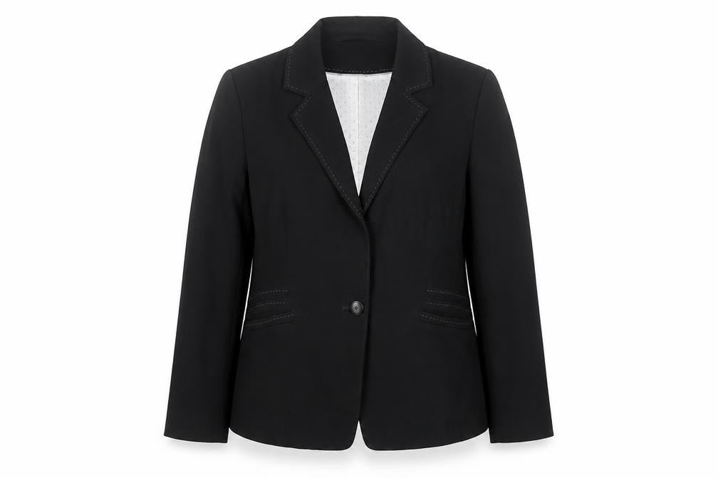 Marks and Spencer Women Black UK 16 Tailored Single-Breasted Blazer