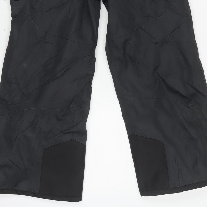 Tog24 Boys Black Ski Snow Pants Braces 7 Years Insulated