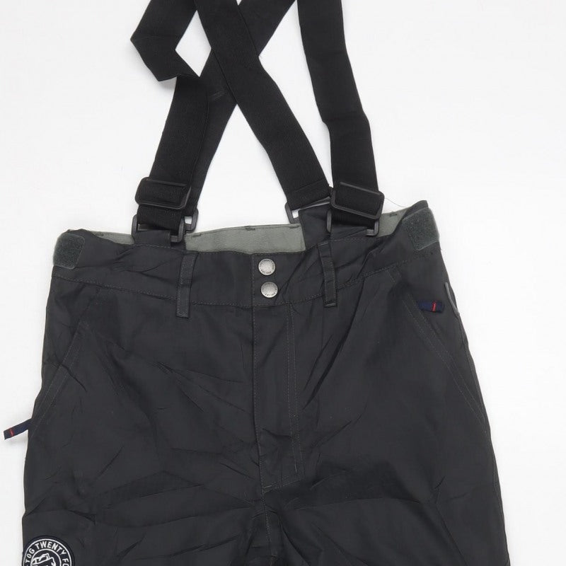 Tog24 Boys Black Ski Snow Pants Braces 7 Years Insulated