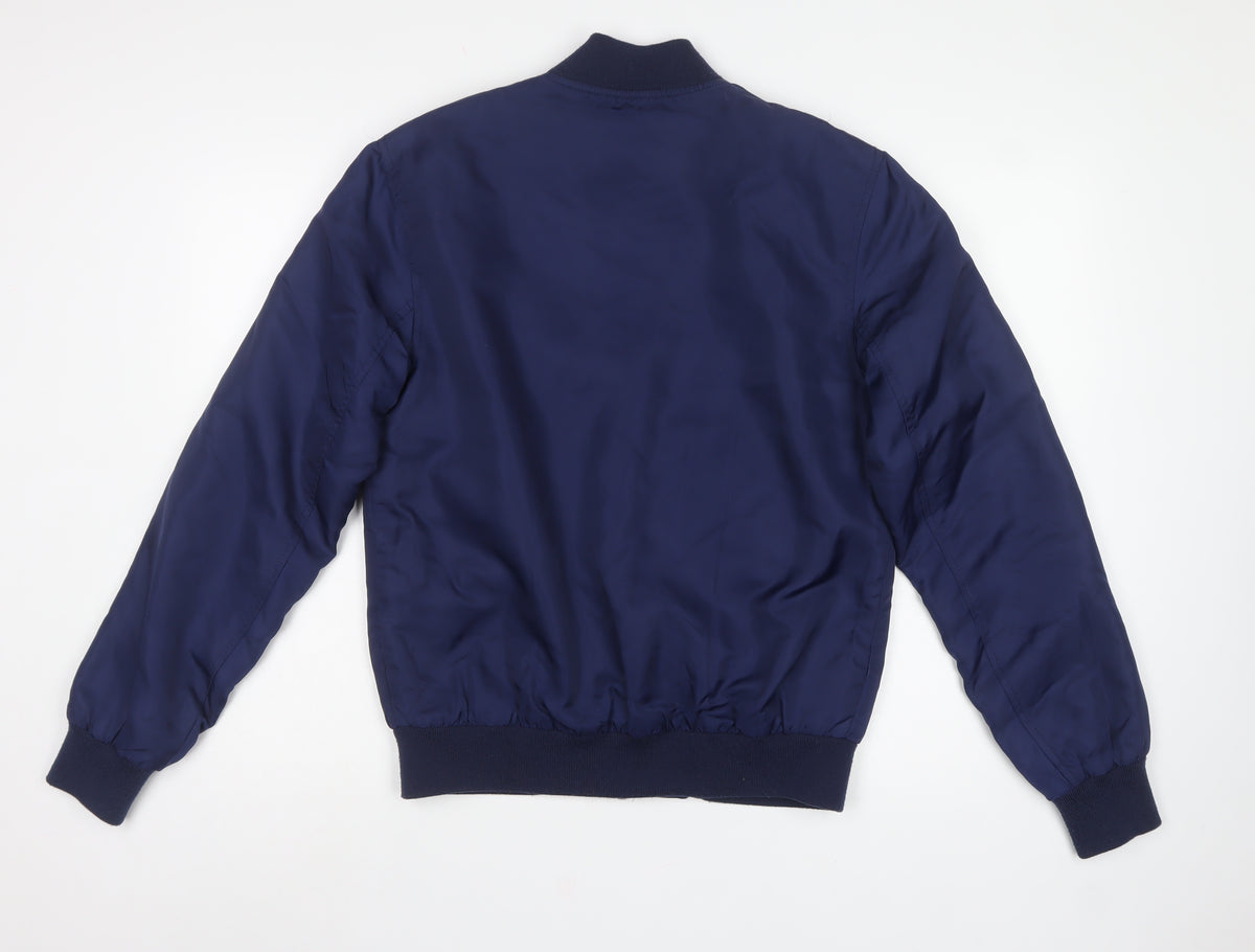 River Island Men’s Blue Size S Padded Bomber Jacket Full Zip