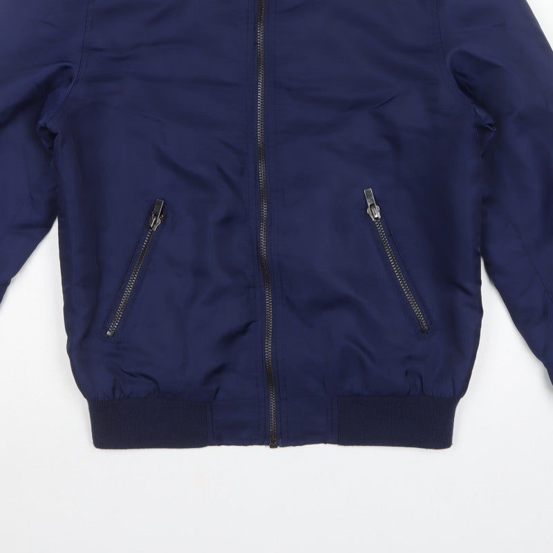 River Island Men’s Blue Size S Padded Bomber Jacket Full Zip