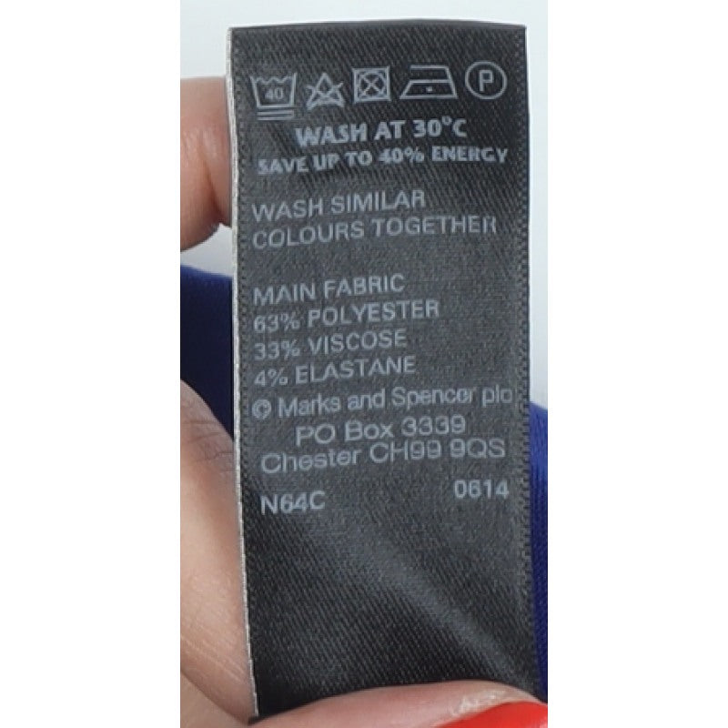 Marks & Spencer Women Blue UK 8 Petite Tailored Collarless Blazer