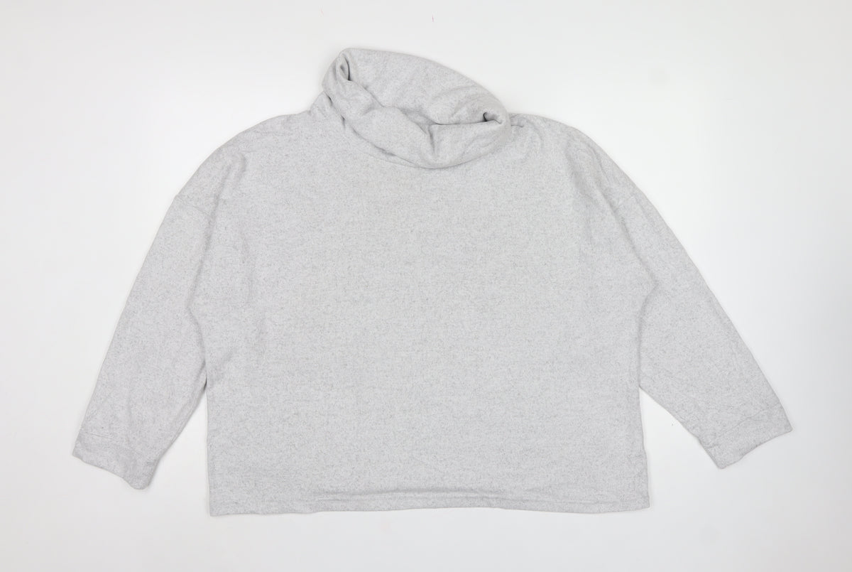 Figleaves Women Grey Size 18 Pullover Hooded Stretch Sweatshirt