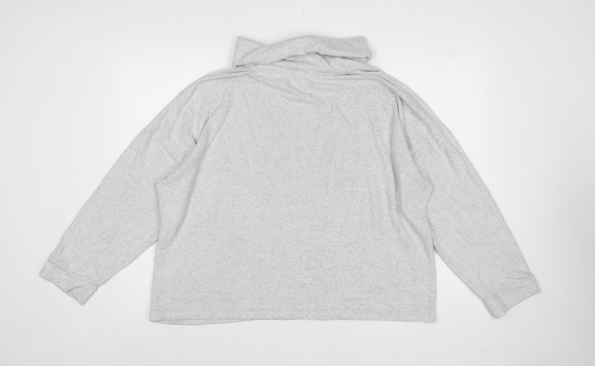 Figleaves Women Grey Size 18 Pullover Hooded Stretch Sweatshirt