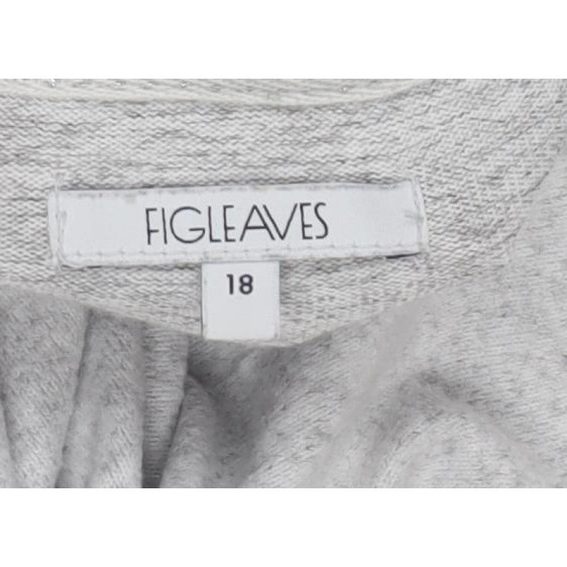 Figleaves Women Grey Size 18 Pullover Hooded Stretch Sweatshirt