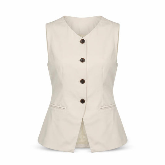 Marks and Spencer Women Ivory UK 8 Tailored Lined Suit Waistcoat