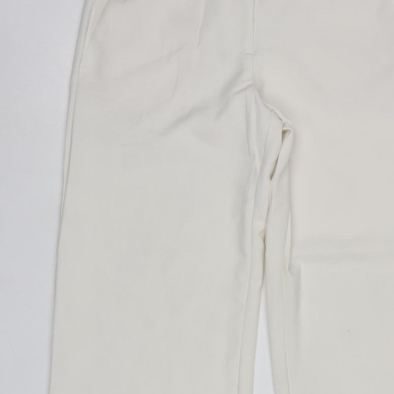 Marks & Spencer Women Ivory Size 12 Short Wide Leg Tailored Trousers