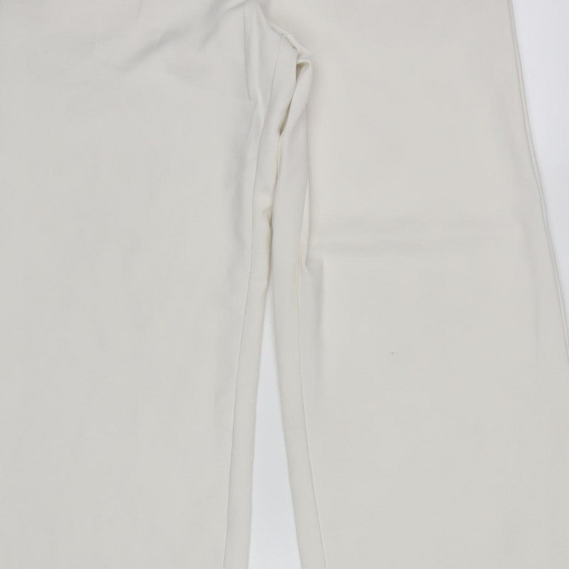Marks & Spencer Women Ivory Size 12 Short Wide Leg Tailored Trousers
