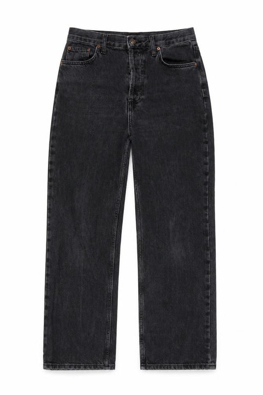 Topshop Women's Black UK 12 High Rise Straight Leg Jeans W30 L28