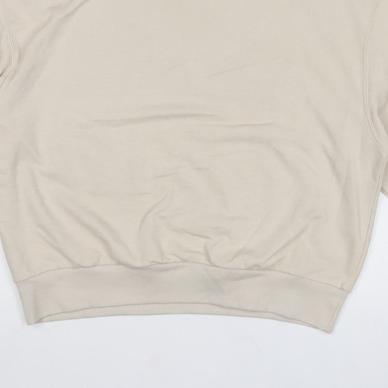 H&M Women Beige S Pullover Crew Neck Cotton Blend Sweatshirt