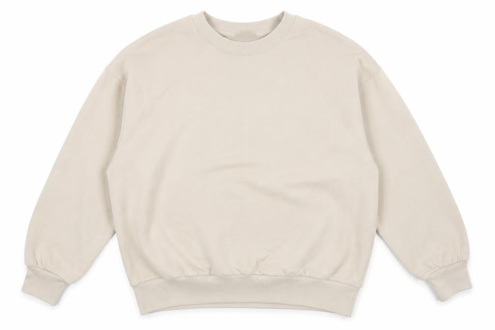 H&M Women Beige S Pullover Crew Neck Cotton Blend Sweatshirt