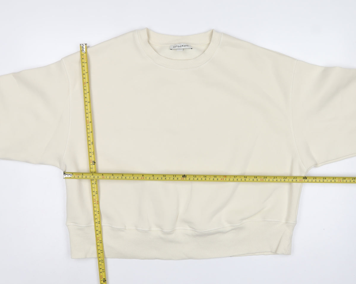 Autograph Women’s Ivory L Relaxed Pullover Crew Neck Sweatshirt
