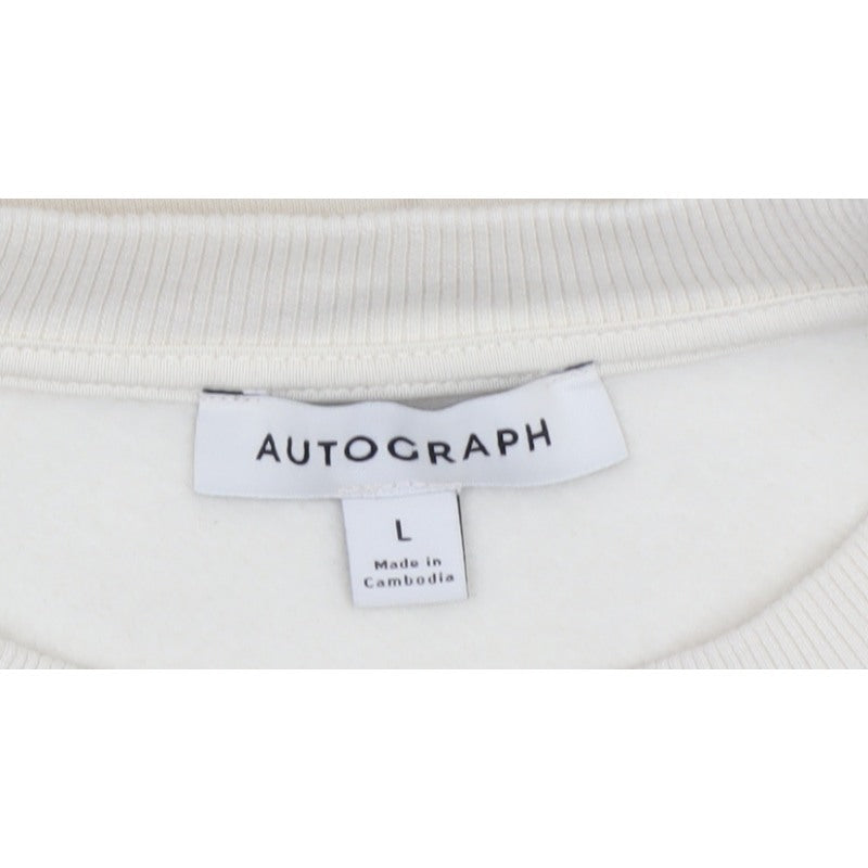 Autograph Women’s Ivory L Relaxed Pullover Crew Neck Sweatshirt
