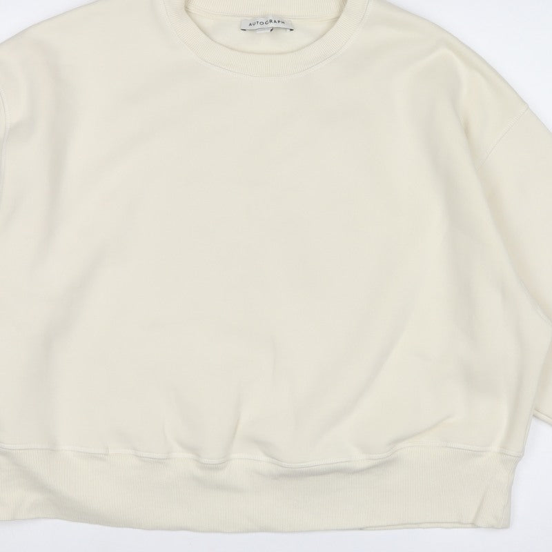 Autograph Women’s Ivory L Relaxed Pullover Crew Neck Sweatshirt