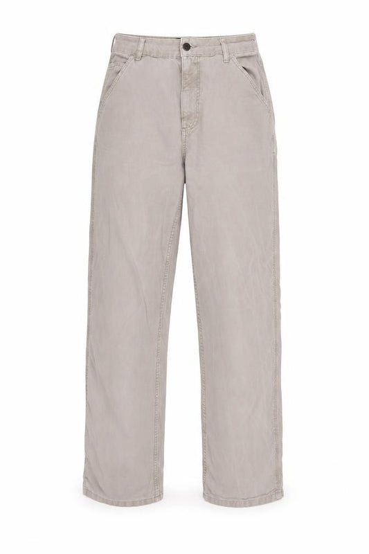 ASOS DESIGN Women Beige UK 12 High Rise Straight Leg Cotton Jeans