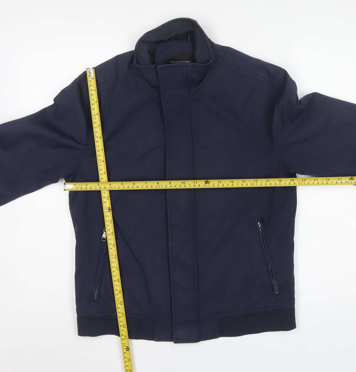 Banana Republic Men's Blue Small Basic Zip Softshell Jacket