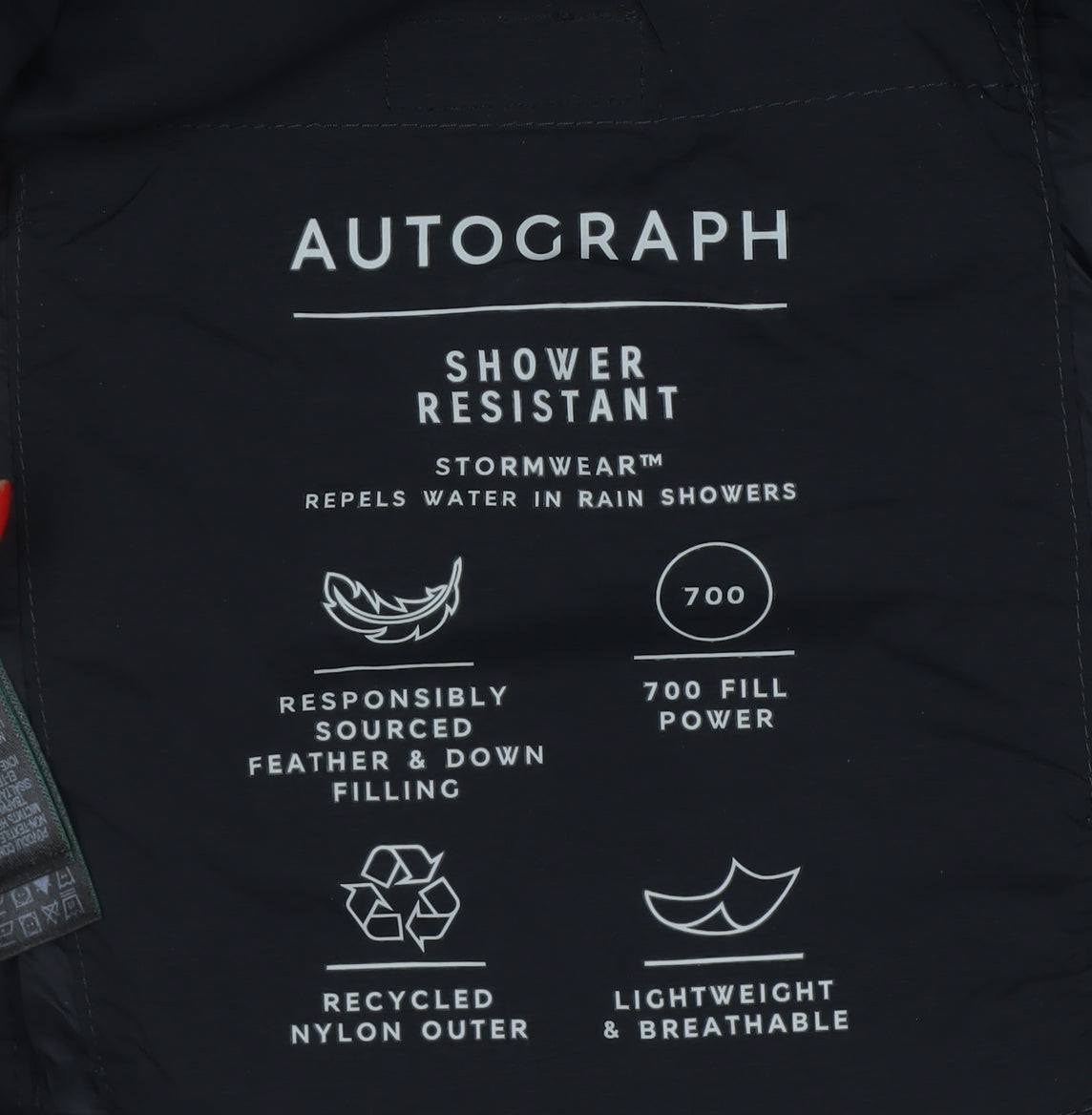 Marks and Spencer Autograph Men Black M 700 Fill Down Puffer Jacket