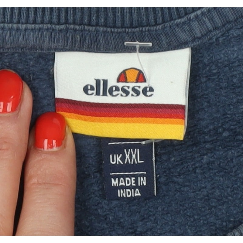 Ellesse Men’s Blue 2XL Pullover Sweatshirt Logo Graphic Crew Neck