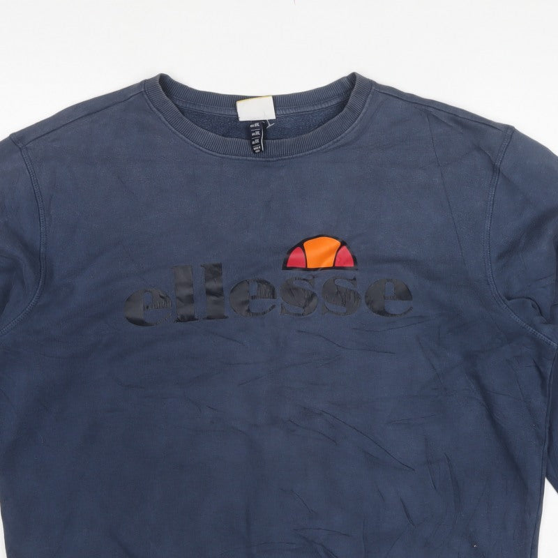 Ellesse Men’s Blue 2XL Pullover Sweatshirt Logo Graphic Crew Neck