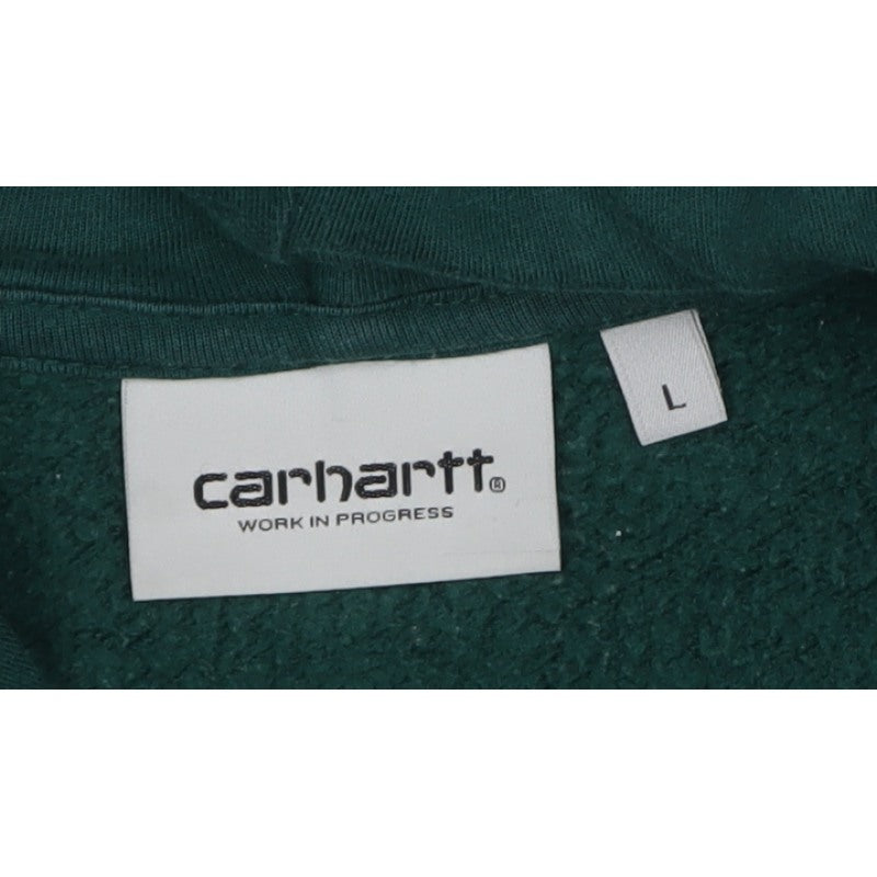 Carhartt Mens Green L Pullover Hoodie Logo Fleece Pocket