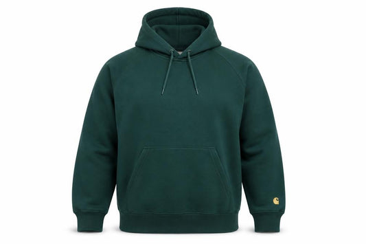 Carhartt Mens Green L Pullover Hoodie Logo Fleece Pocket