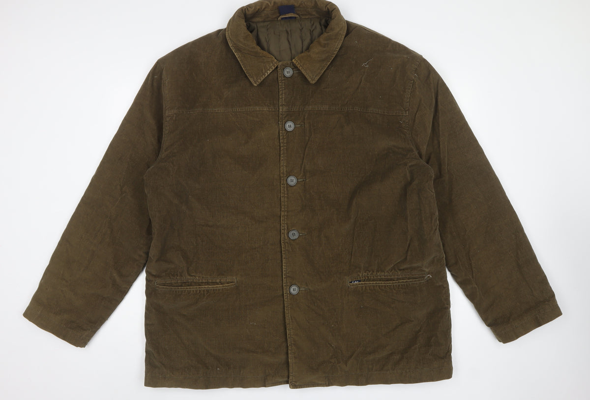 Cotton Traders Men’s Brown Corduroy Button Jacket XL Lined