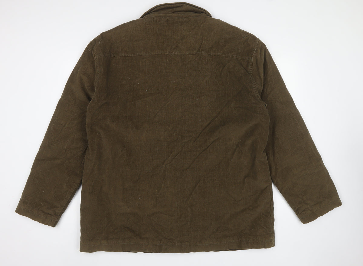 Cotton Traders Men’s Brown Corduroy Button Jacket XL Lined