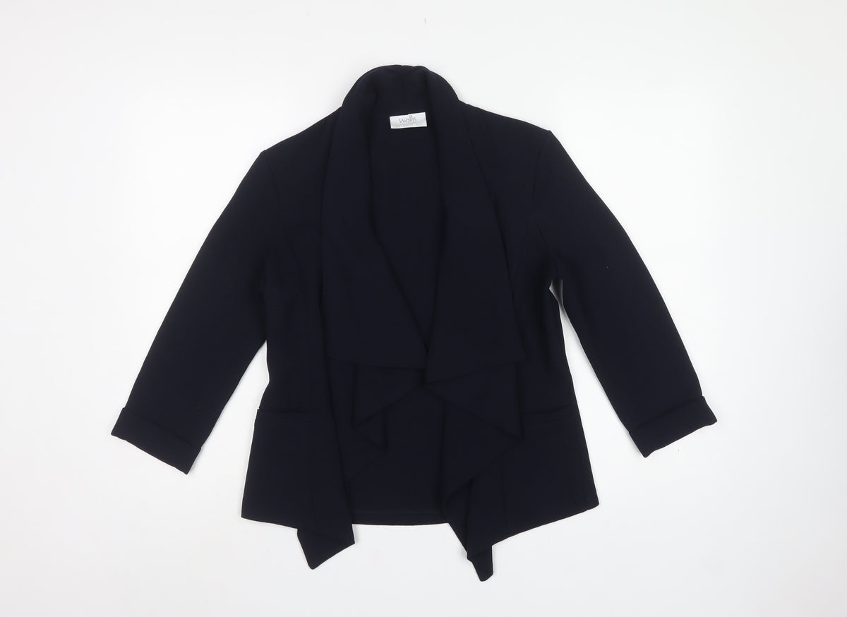 Wallis Women’s Navy Petite UK 8 Waterfall Open Front Blazer Jacket