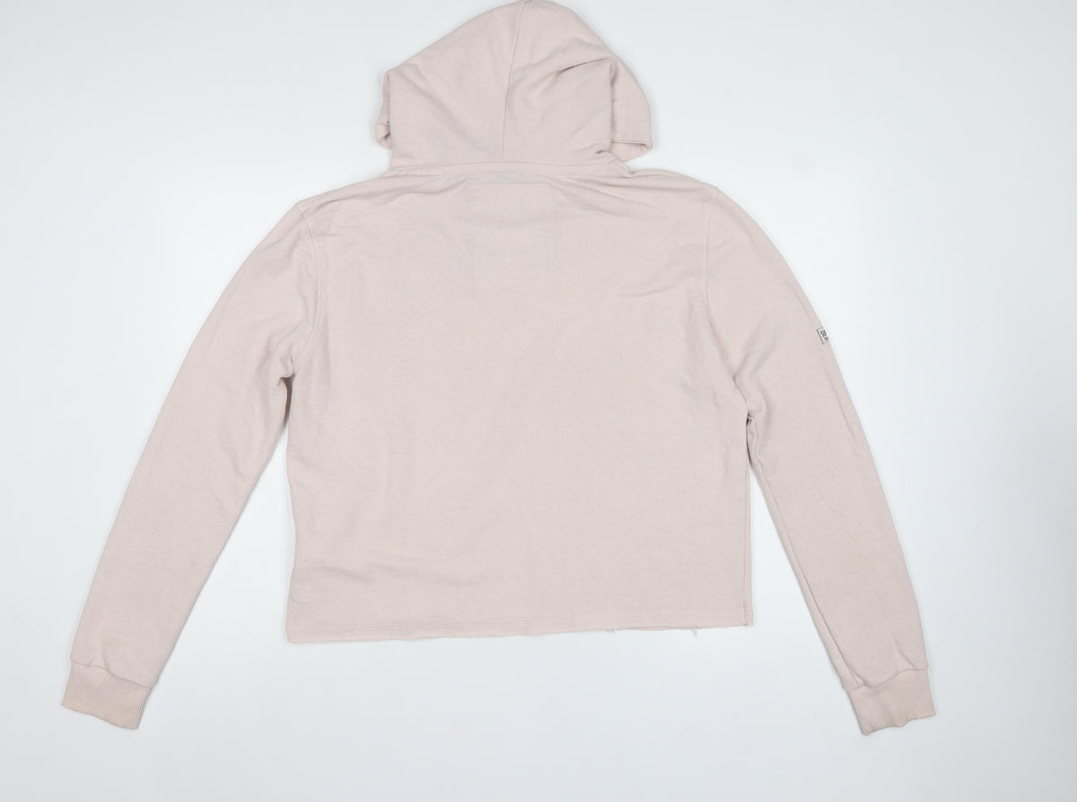 Superdry Women’s Pink Logo Hooded Pullover Hoodie Size L