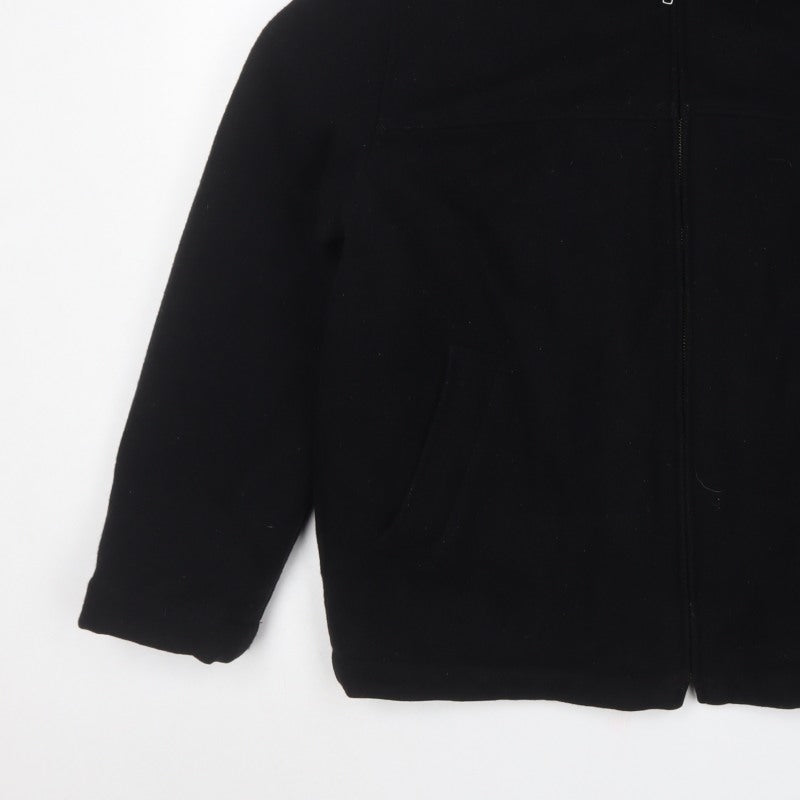 GAP Men's Black XS Wool Blend Zip Jacket Collared Pockets