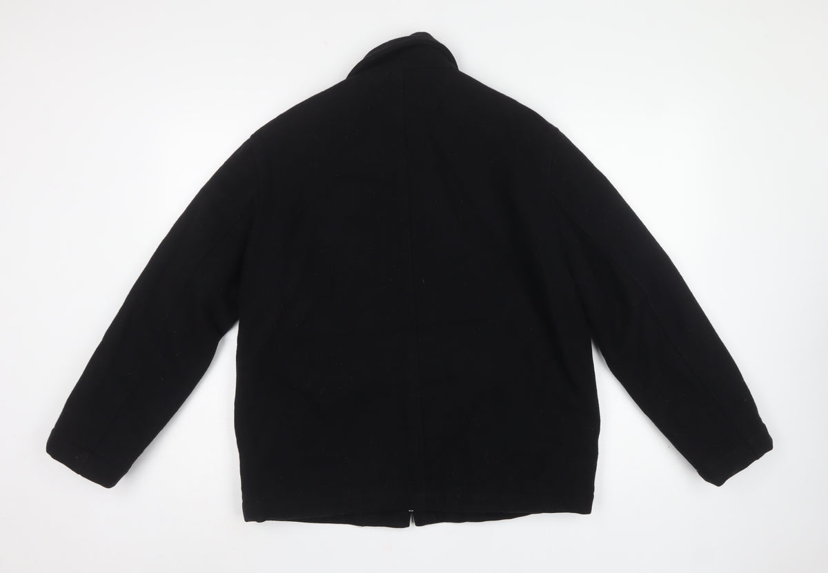 GAP Men's Black XS Wool Blend Zip Jacket Collared Pockets