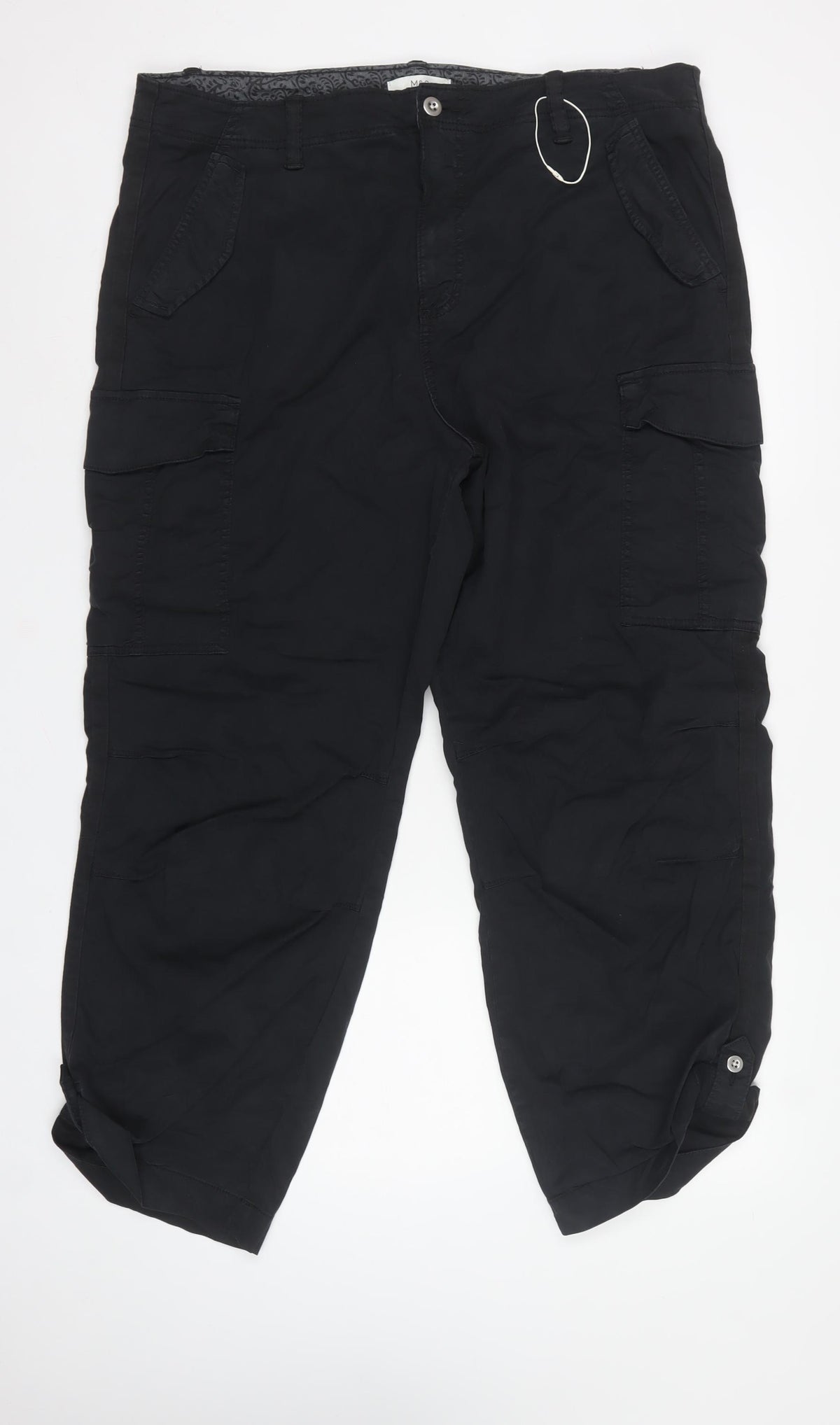 Marks & Spencer Women’s Black Size 20 Long Cargo Trousers