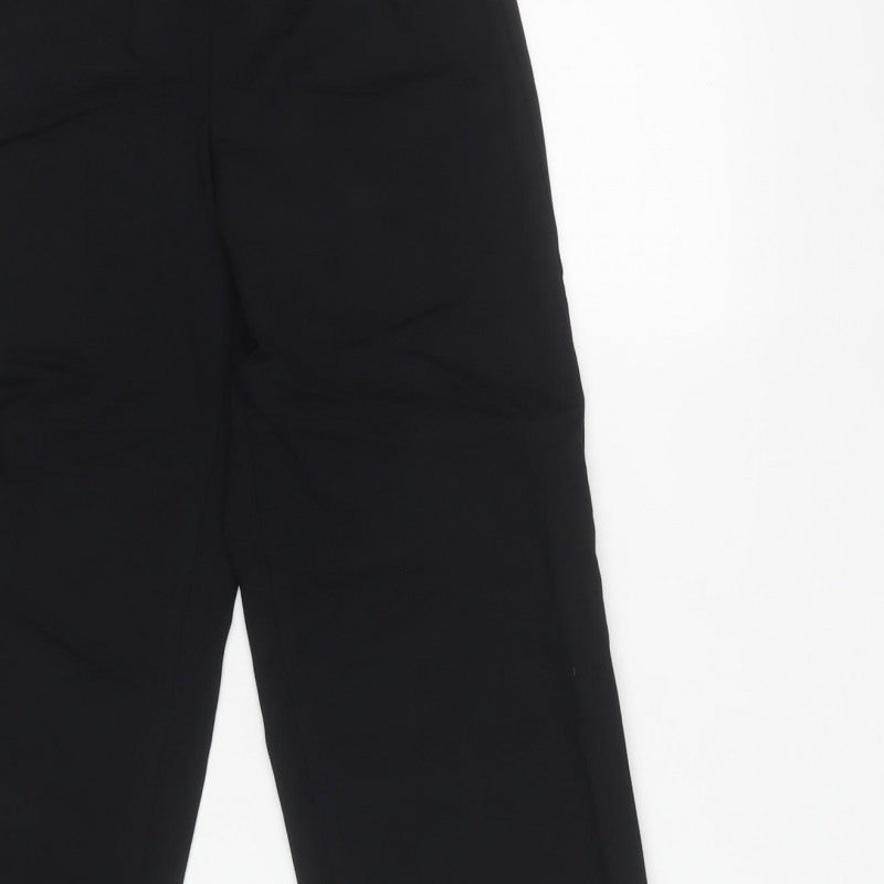 M&S Womens Black Size 6 Regular Straight Leg Stretch Trousers