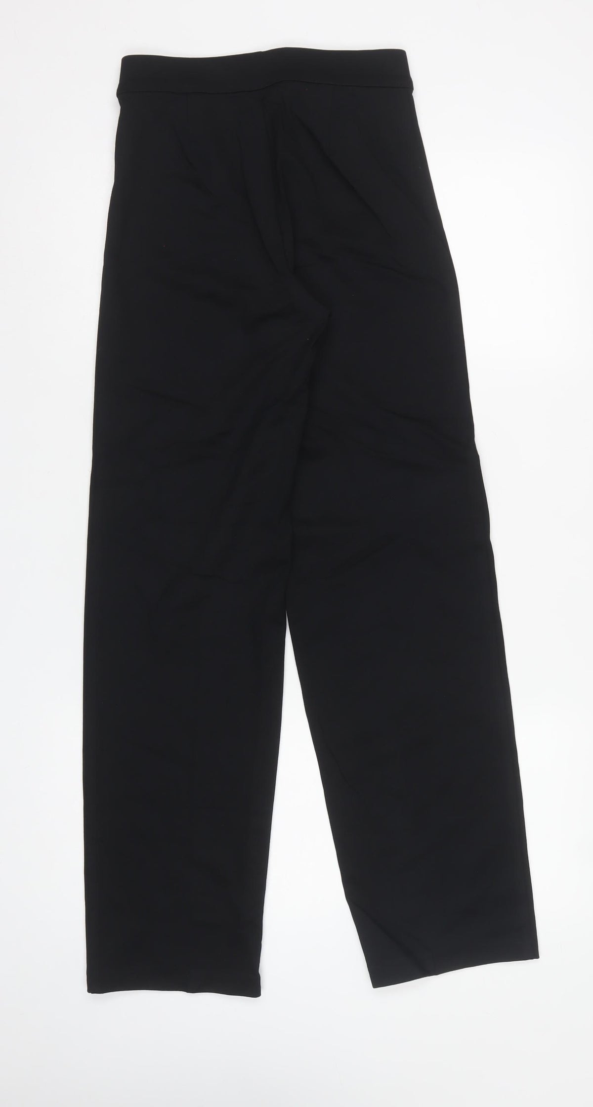 M&S Womens Black Size 6 Regular Straight Leg Stretch Trousers