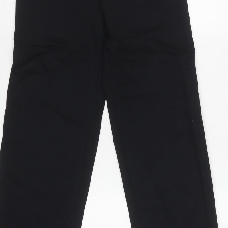 M&S Womens Black Size 6 Regular Straight Leg Stretch Trousers