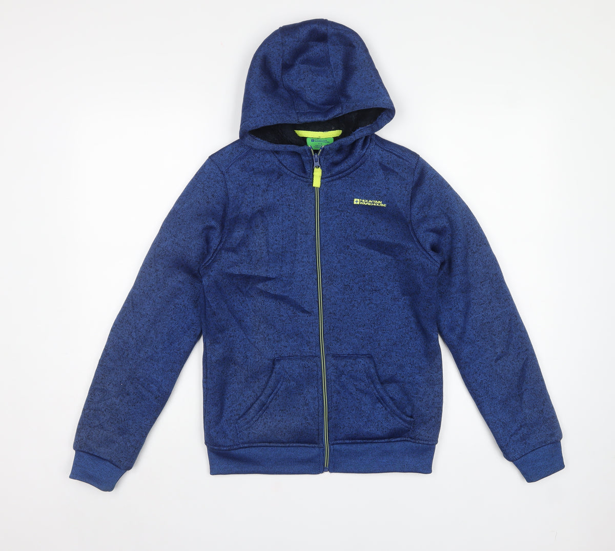Mountain Warehouse Boys Blue 11-12 Hooded Fleece Lined Zip Jacket