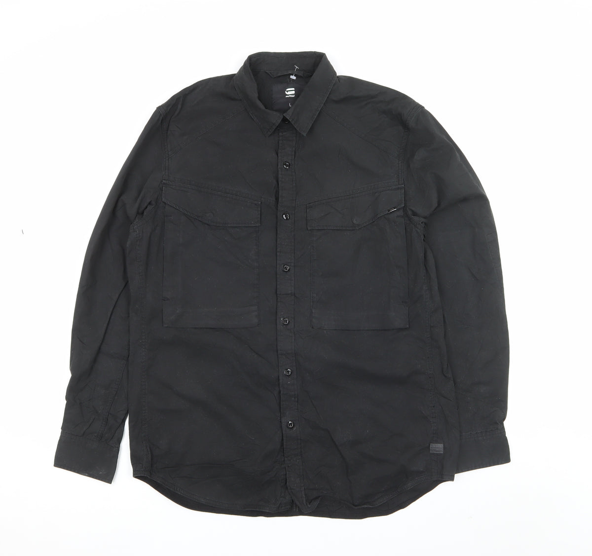 G-Star RAW Men’s Black L Long Sleeve Utility Button-Up Shirt