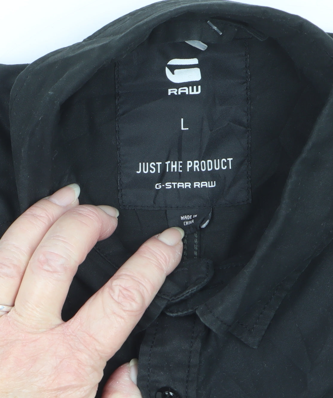 G-Star RAW Men’s Black L Long Sleeve Utility Button-Up Shirt