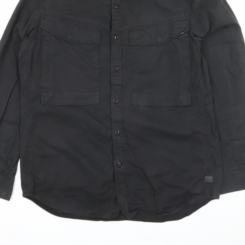 G-Star RAW Men’s Black L Long Sleeve Utility Button-Up Shirt