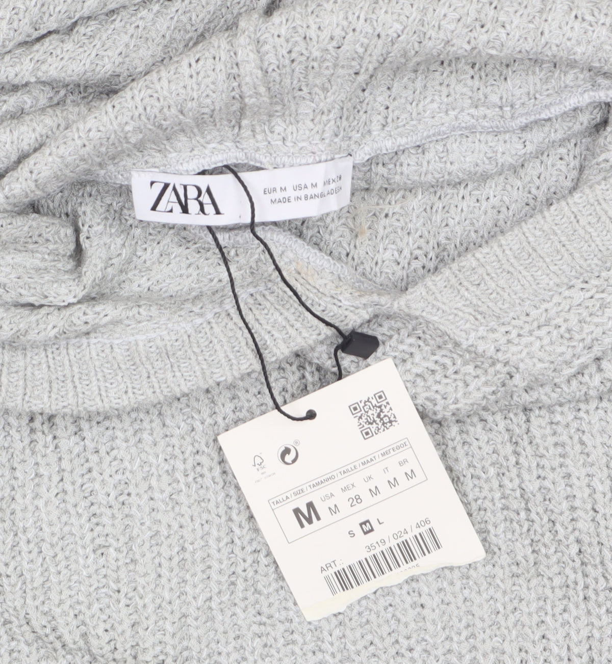 Zara Women Grey M Hooded Sleeveless Knit Pullover Jumper New