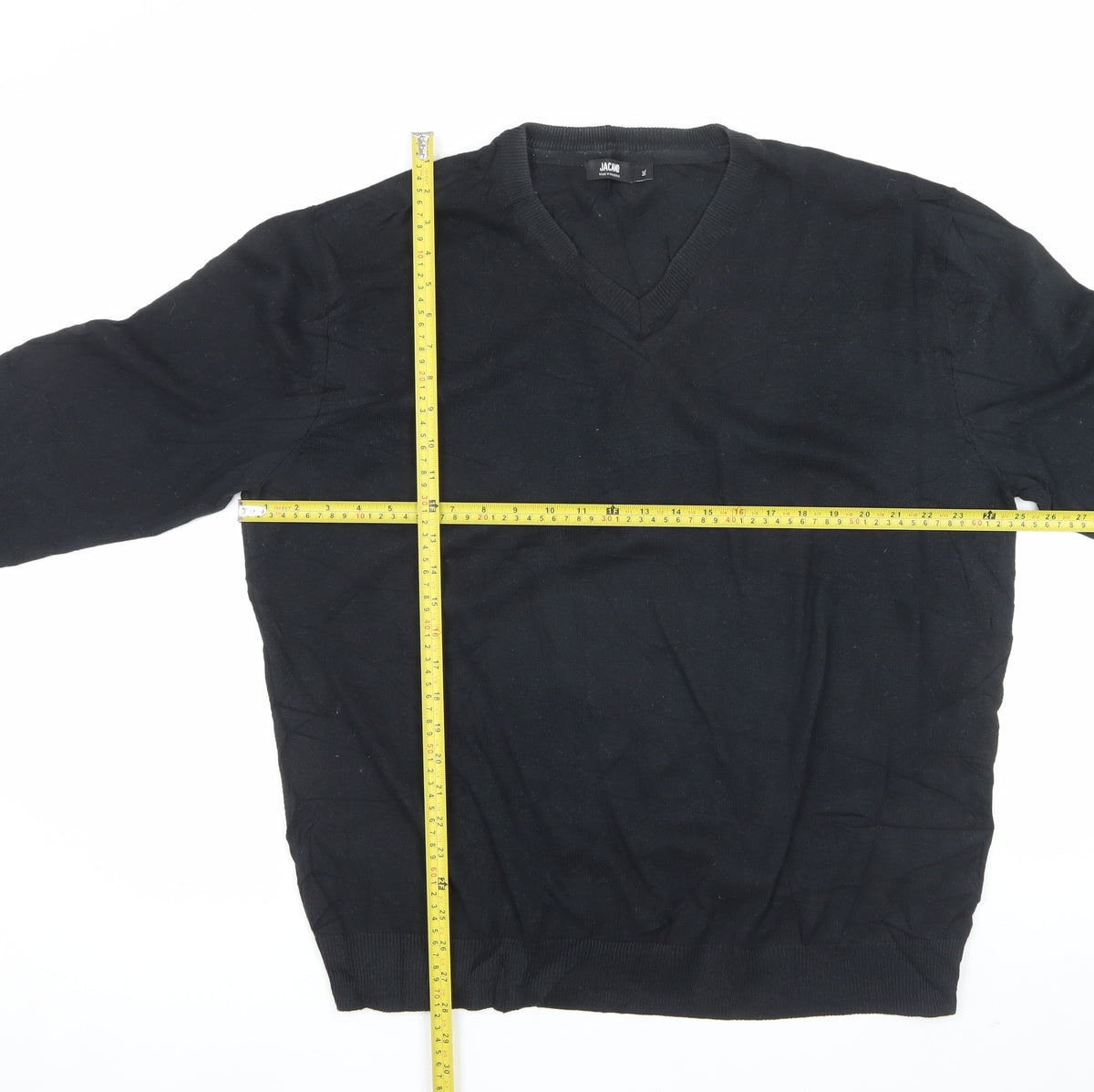 Jacamo Men’s Black XL V-Neck Cotton Knit Pullover Jumper