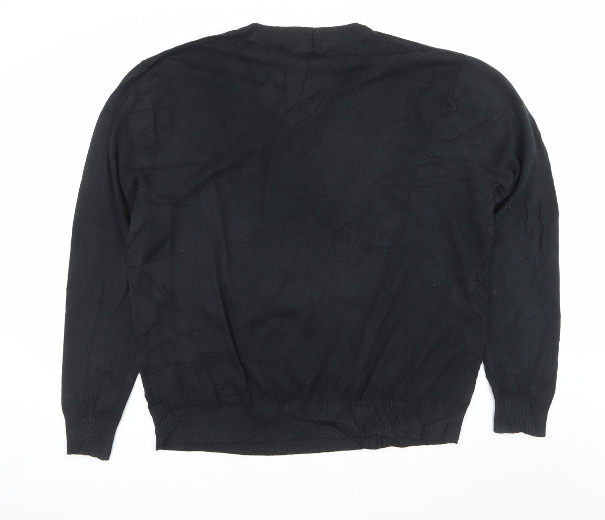 Jacamo Men’s Black XL V-Neck Cotton Knit Pullover Jumper