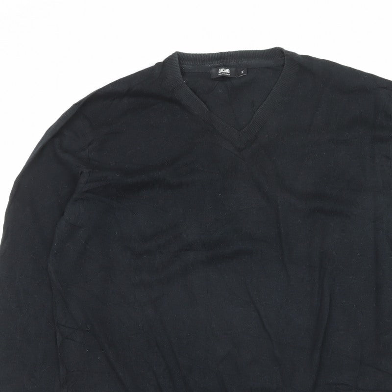 Jacamo Men’s Black XL V-Neck Cotton Knit Pullover Jumper
