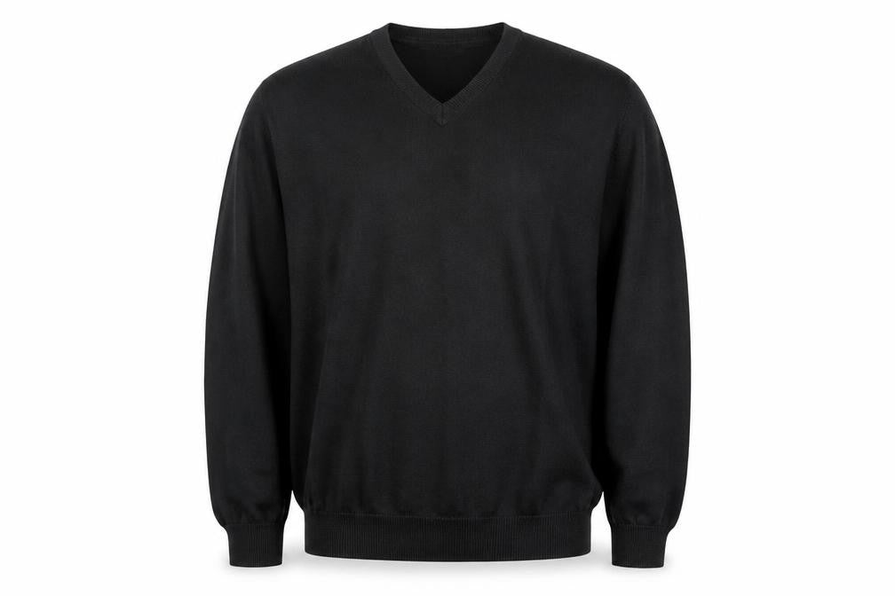 Jacamo Men’s Black XL V-Neck Cotton Knit Pullover Jumper