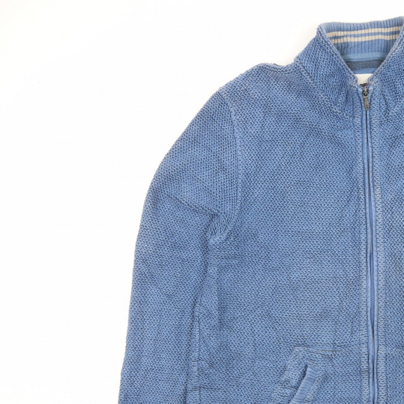 Weird Fish Men’s Blue 2XL Cotton Blend Full Zip Knit Jacket