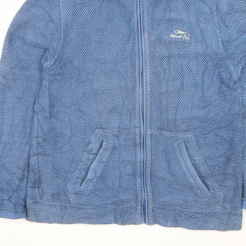 Weird Fish Men’s Blue 2XL Cotton Blend Full Zip Knit Jacket